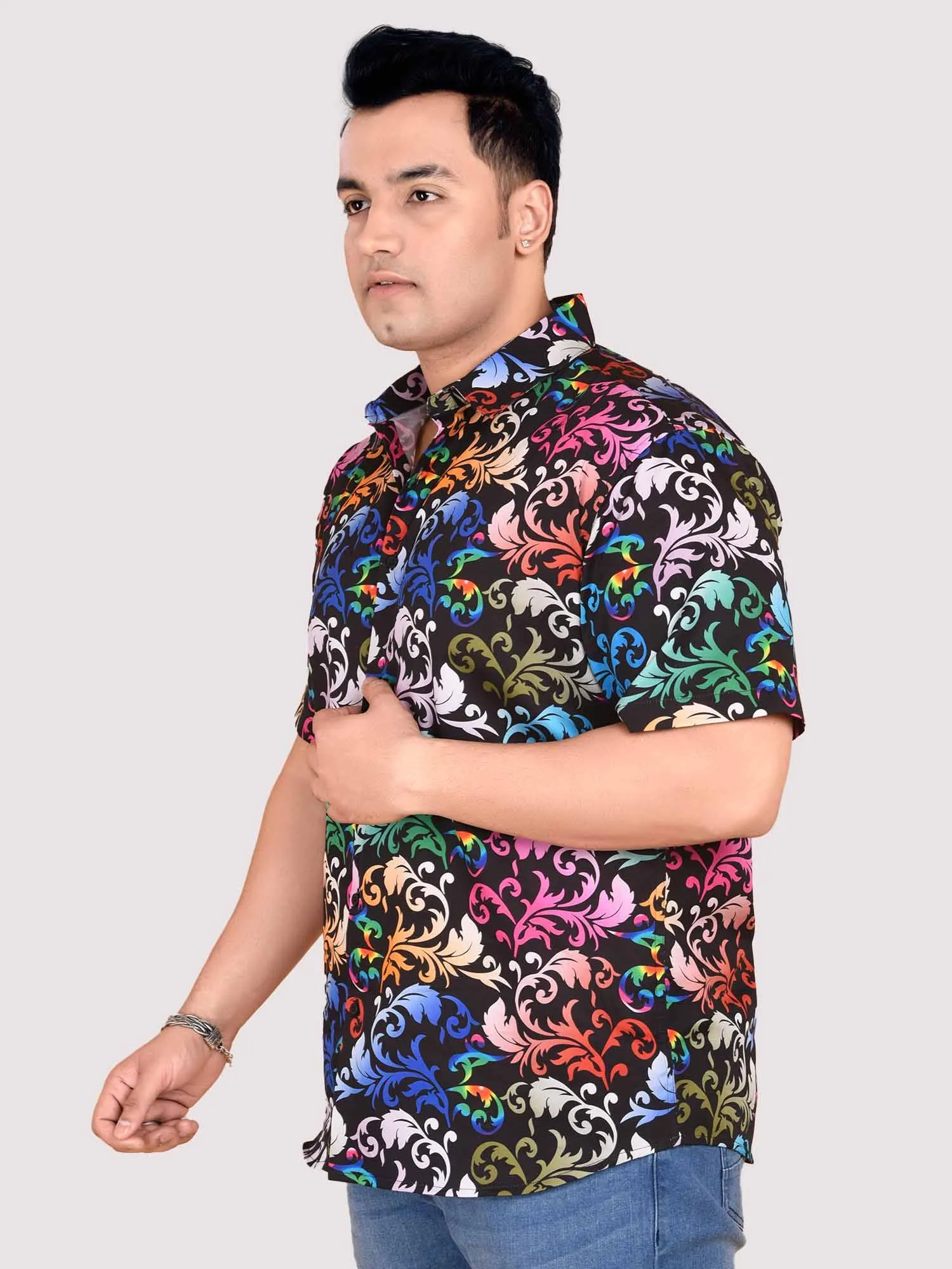 Flow with Colours Digital Printed Shirt Men's Plus Size