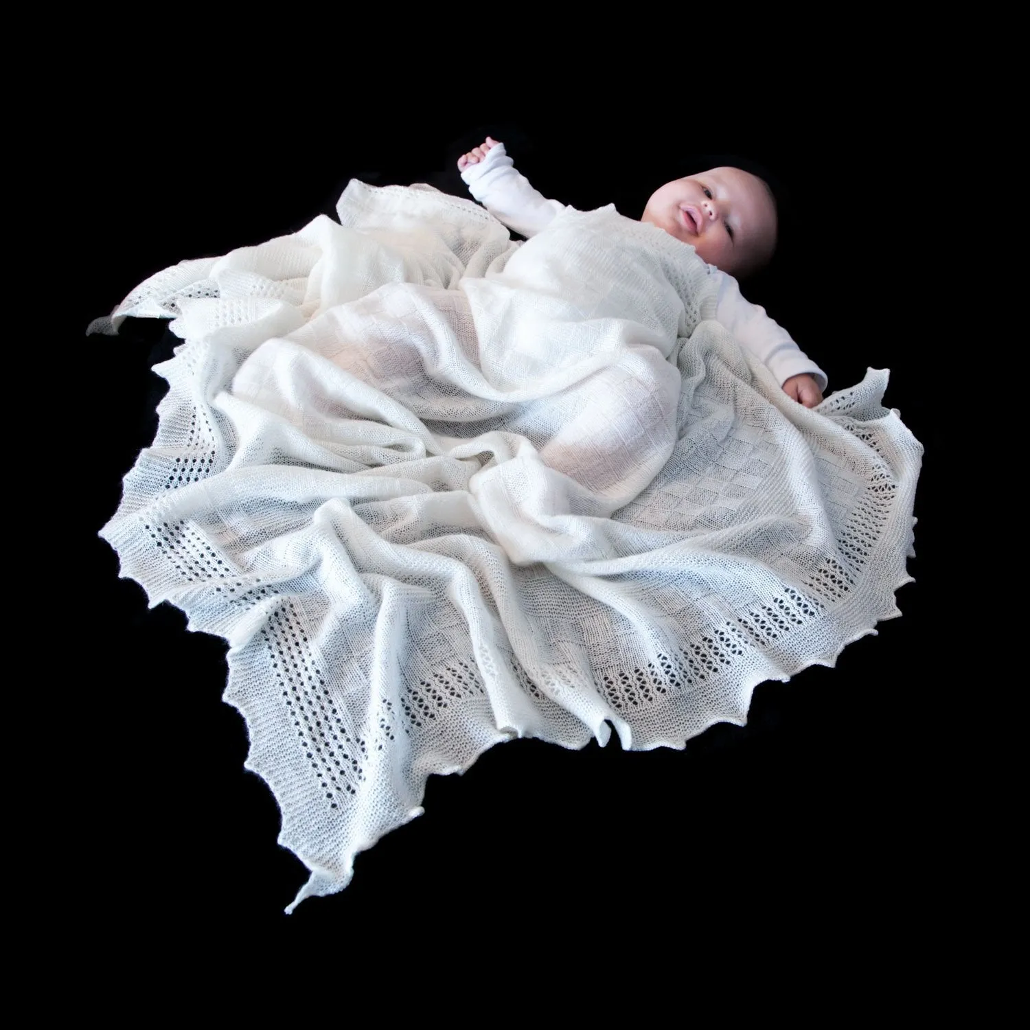 Ivory Cashmere Baby Shawl