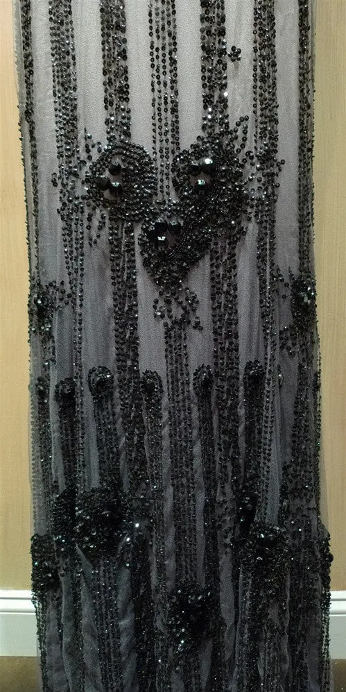 Jenny Packham Art Deco Black/Ivory Beaded Gown