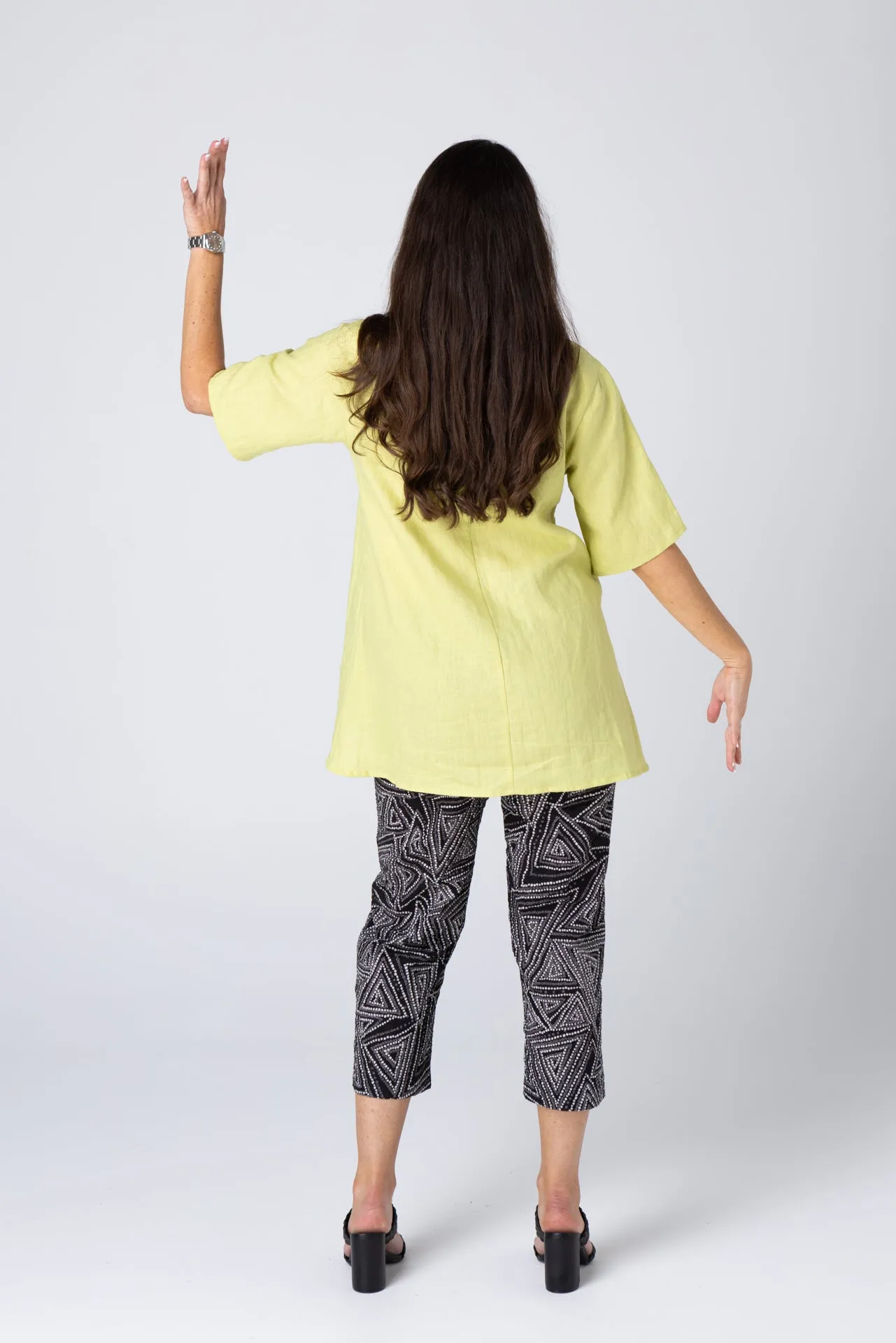 Kakadu Seersucker Cotton Capri Pants