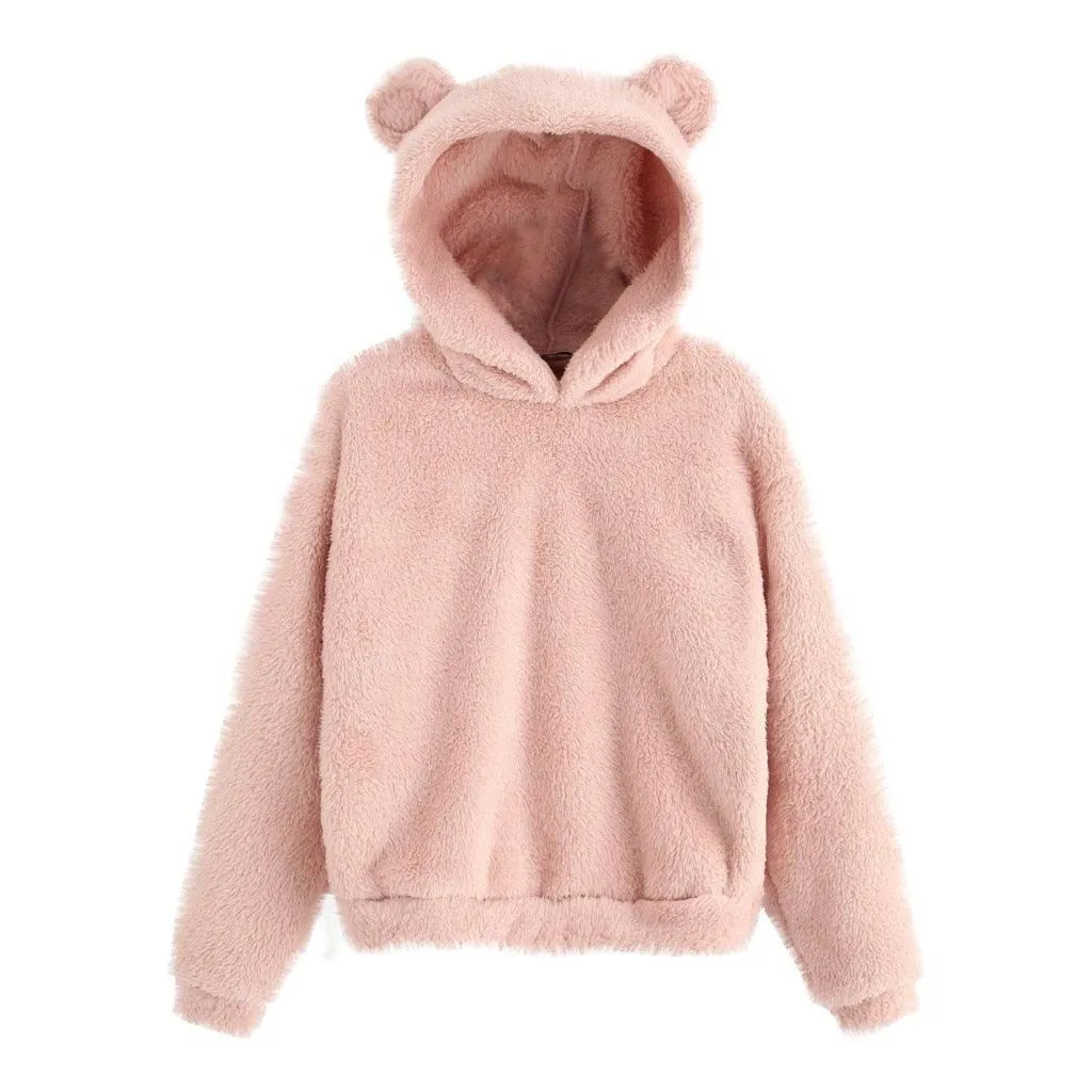 Kawaii Fluffy Bear Ears Hoodie Coat - Stay Cozy and Cute All Winter Long! 🐻❄️