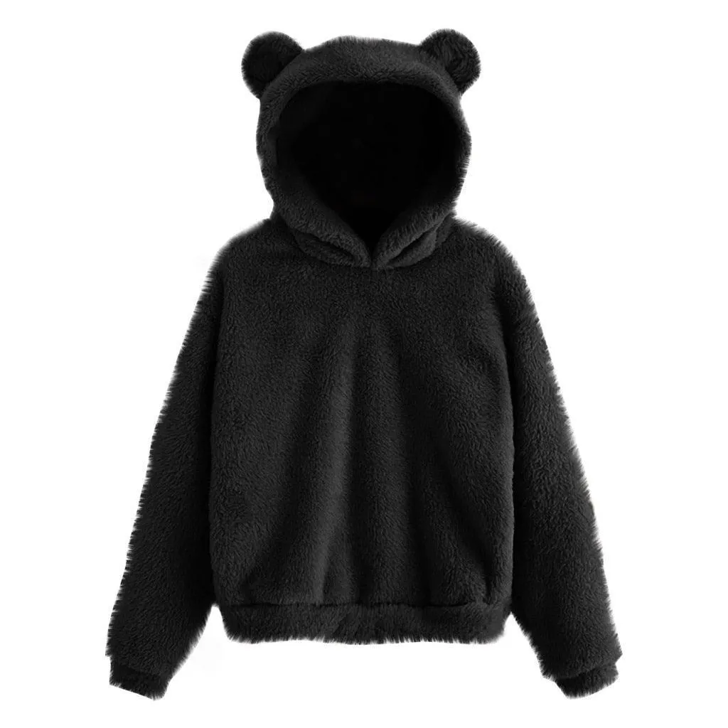 Kawaii Fluffy Bear Ears Hoodie Coat - Stay Cozy and Cute All Winter Long! 🐻❄️