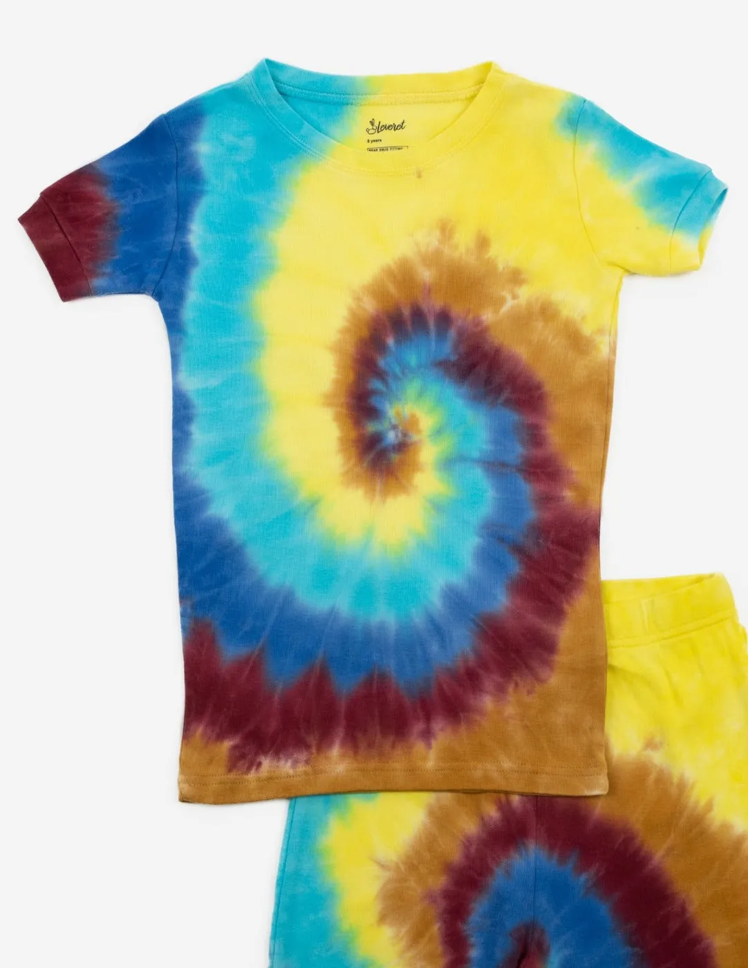 Kids Cotton Short Boy Swirl Tie Dye Pajamas