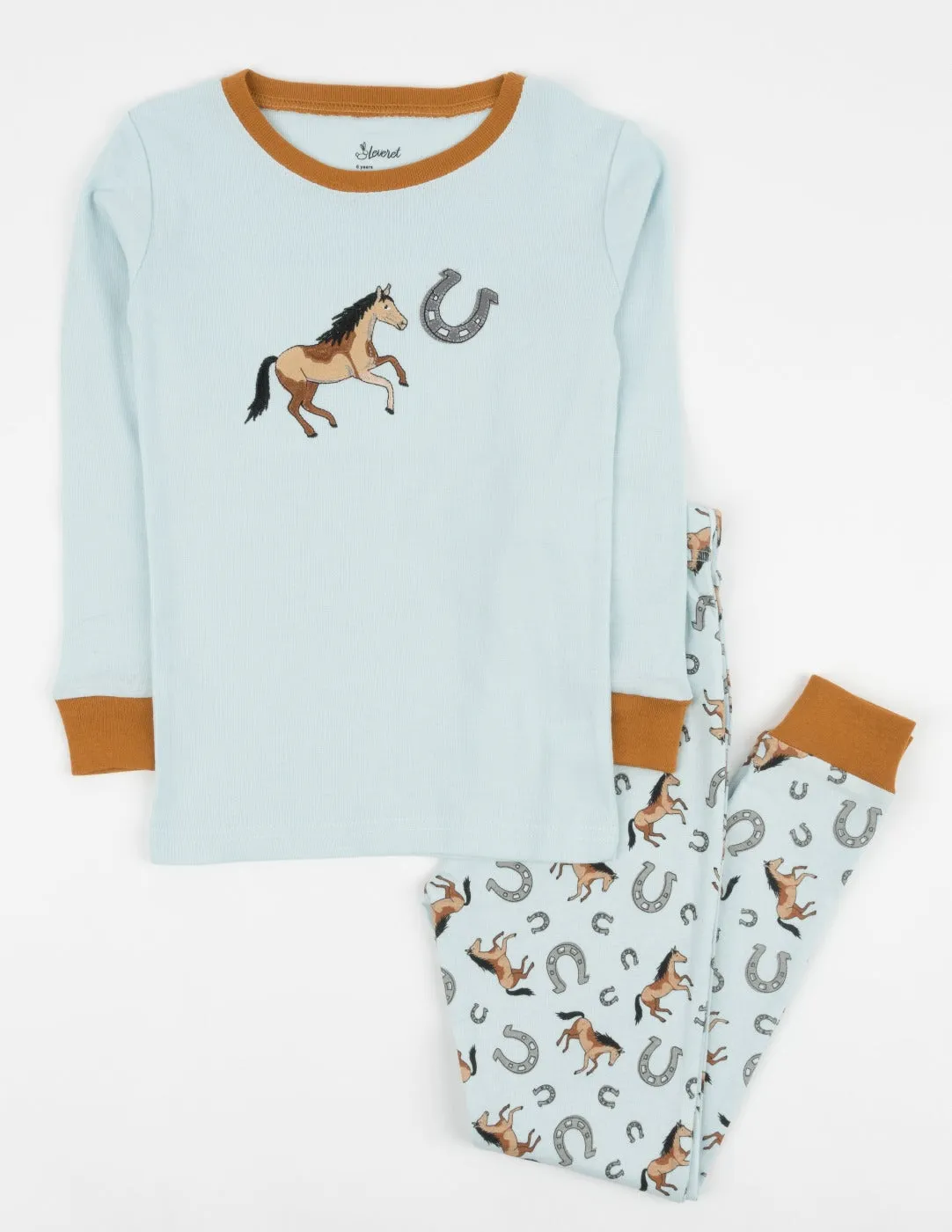 Kids Light Blue Horse Pajamas