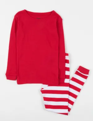 Kids Red Top & White Stripes Pajamas