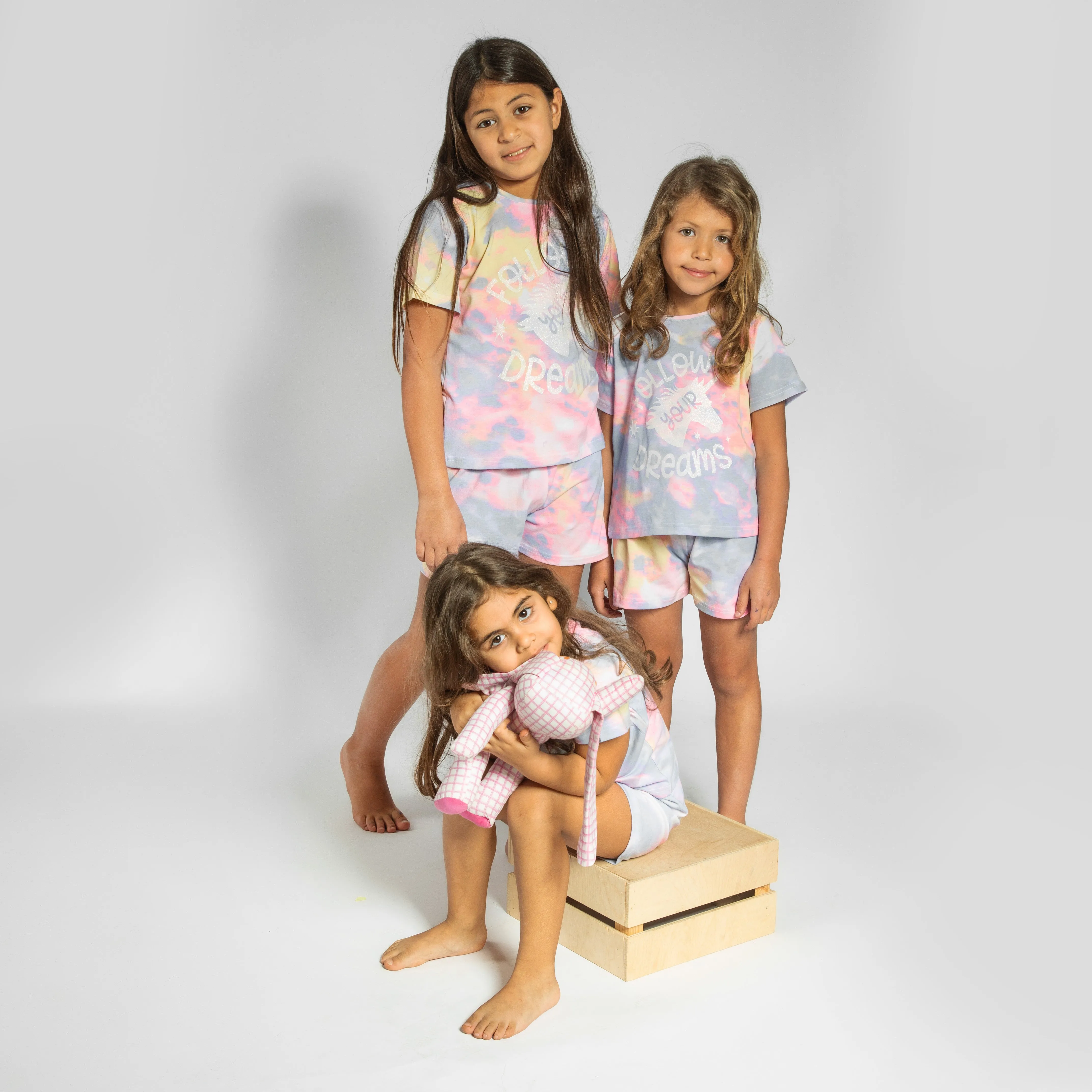 Kids Tie Dye Unicorn Short Pajamas