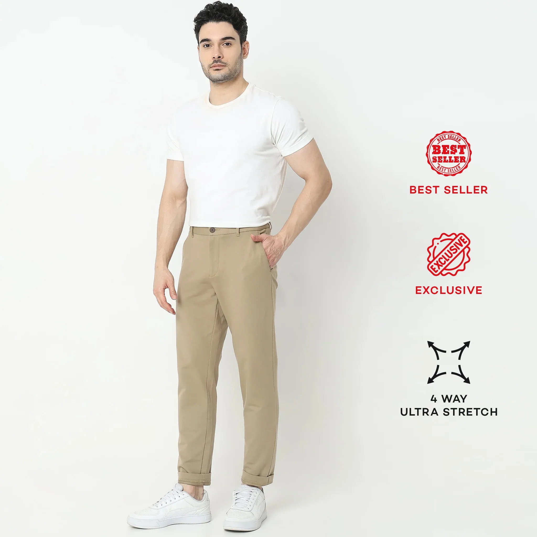 Knit Crop Chinos™  - Ulitimate Comfort - 4 Way Flexibility by E-Fast® Stretch