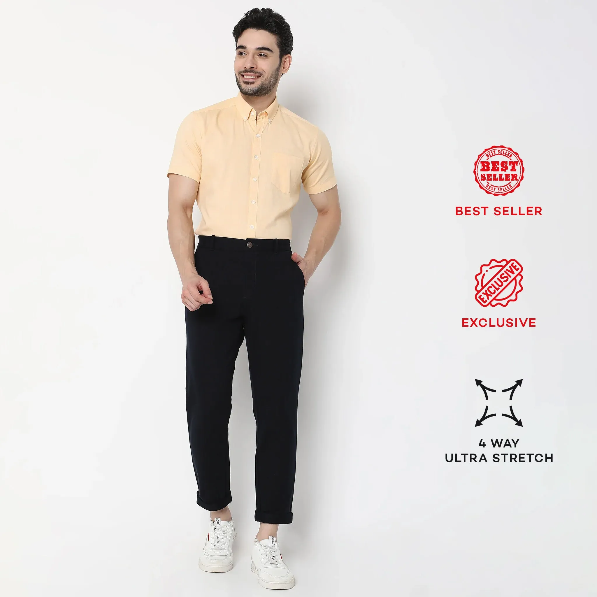 Knit Crop Chinos™  - Ulitimate Comfort - 4 Way Flexibility by E-Fast® Stretch