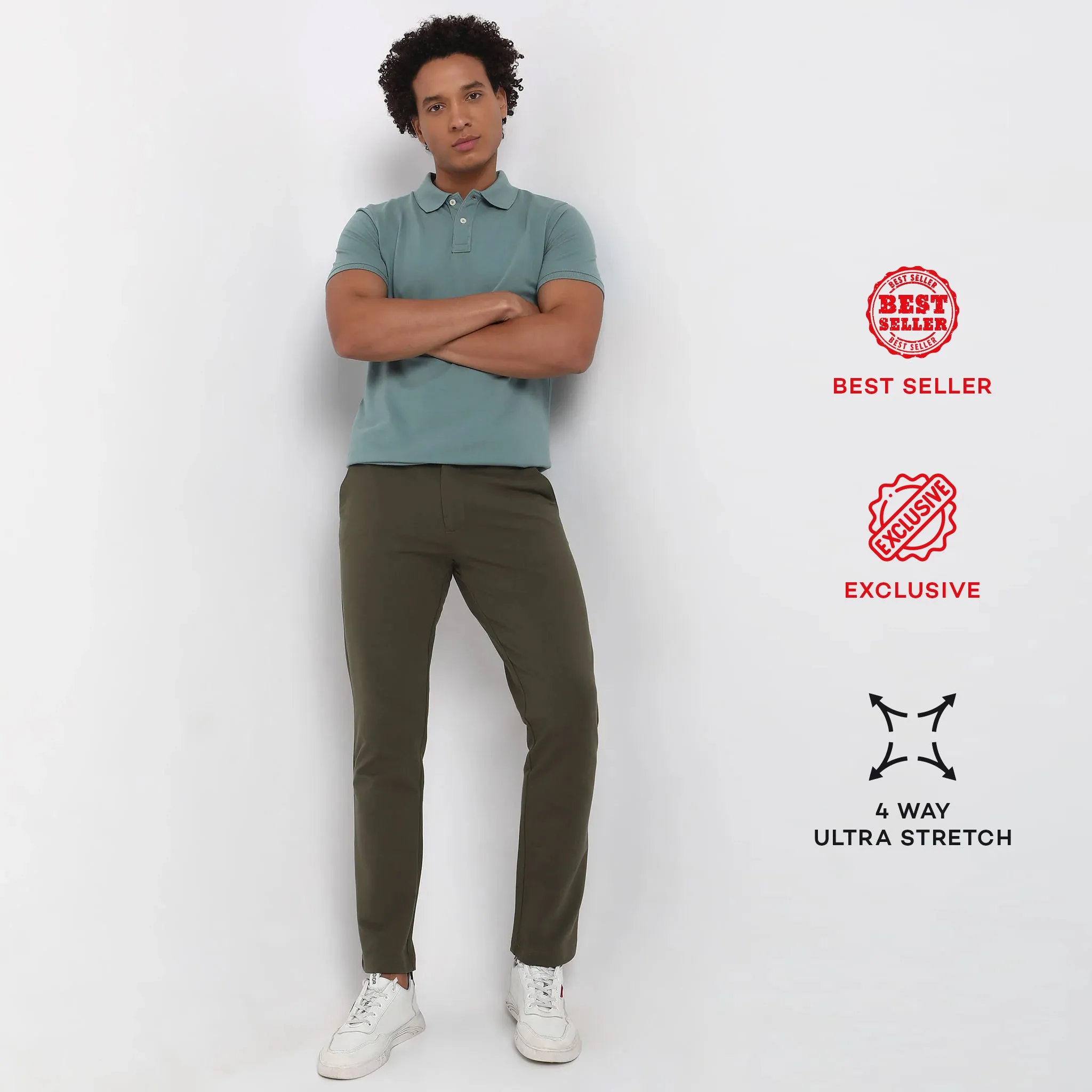 Knit Crop Chinos™  - Ulitimate Comfort - 4 Way Flexibility by E-Fast® Stretch