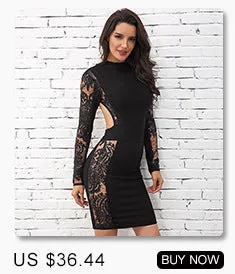 Lace Hollow Out Sexy Casual Bodycon Dress