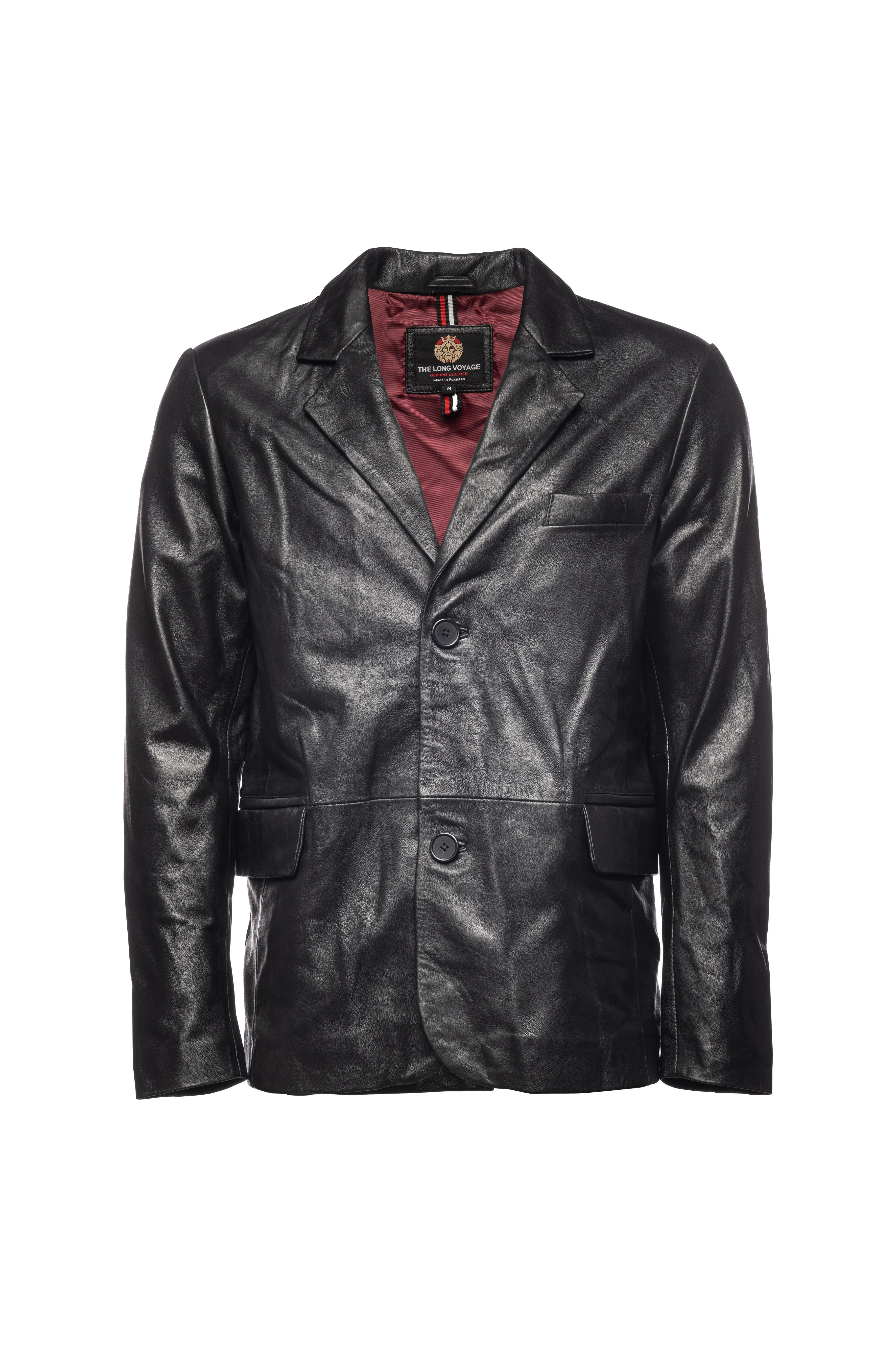 Leather Blazer- Black