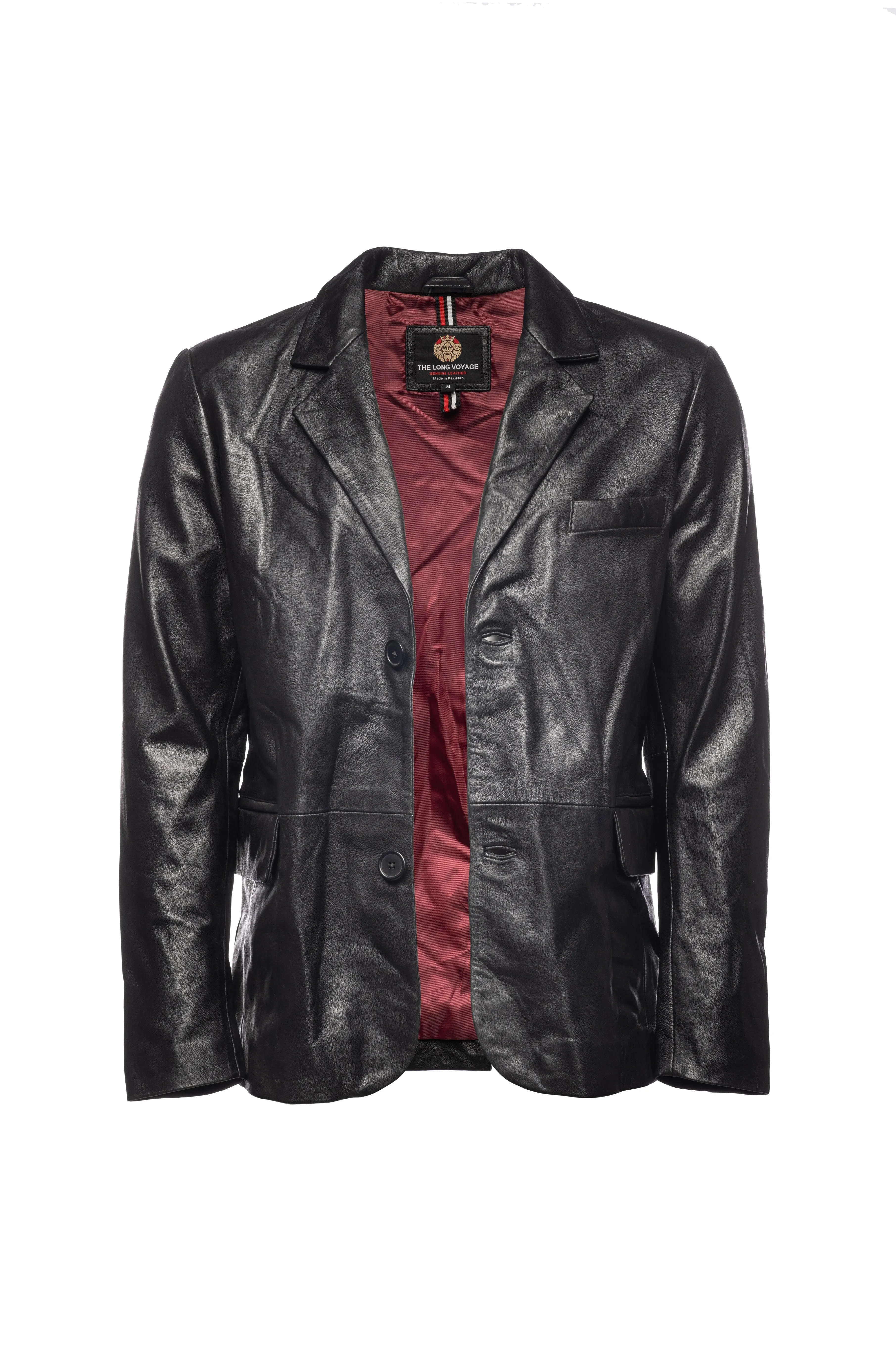 Leather Blazer- Black