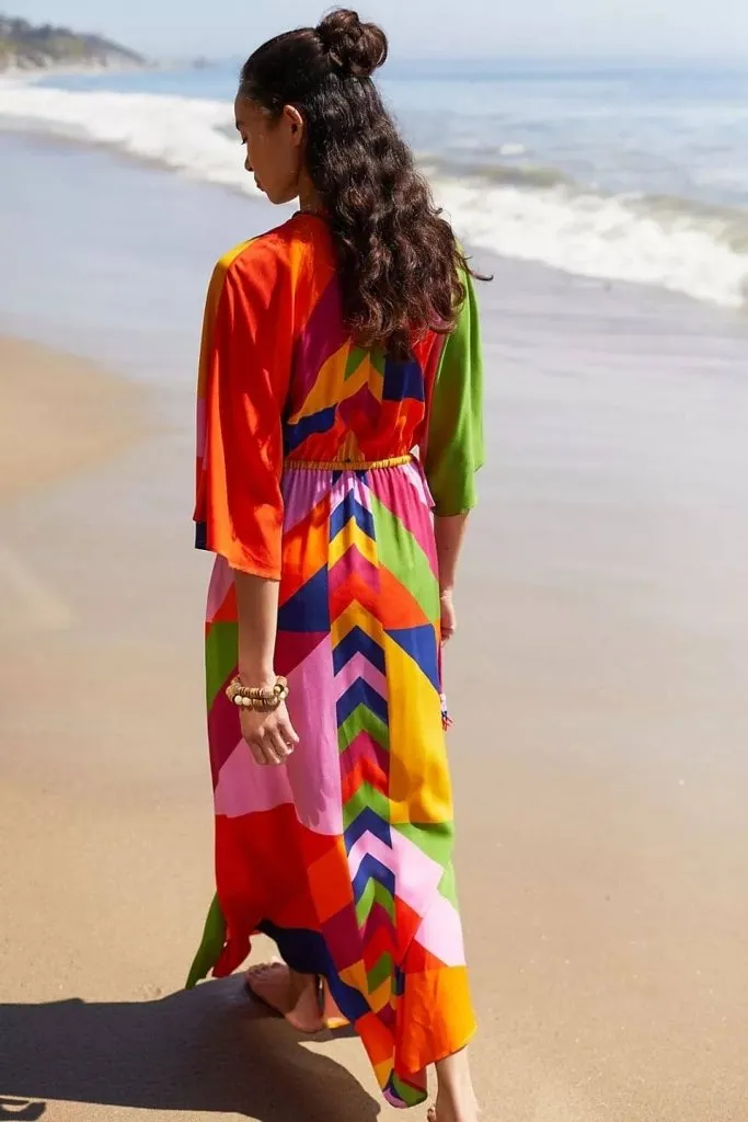 Long Beach Caftan Swim Cover Up Dress