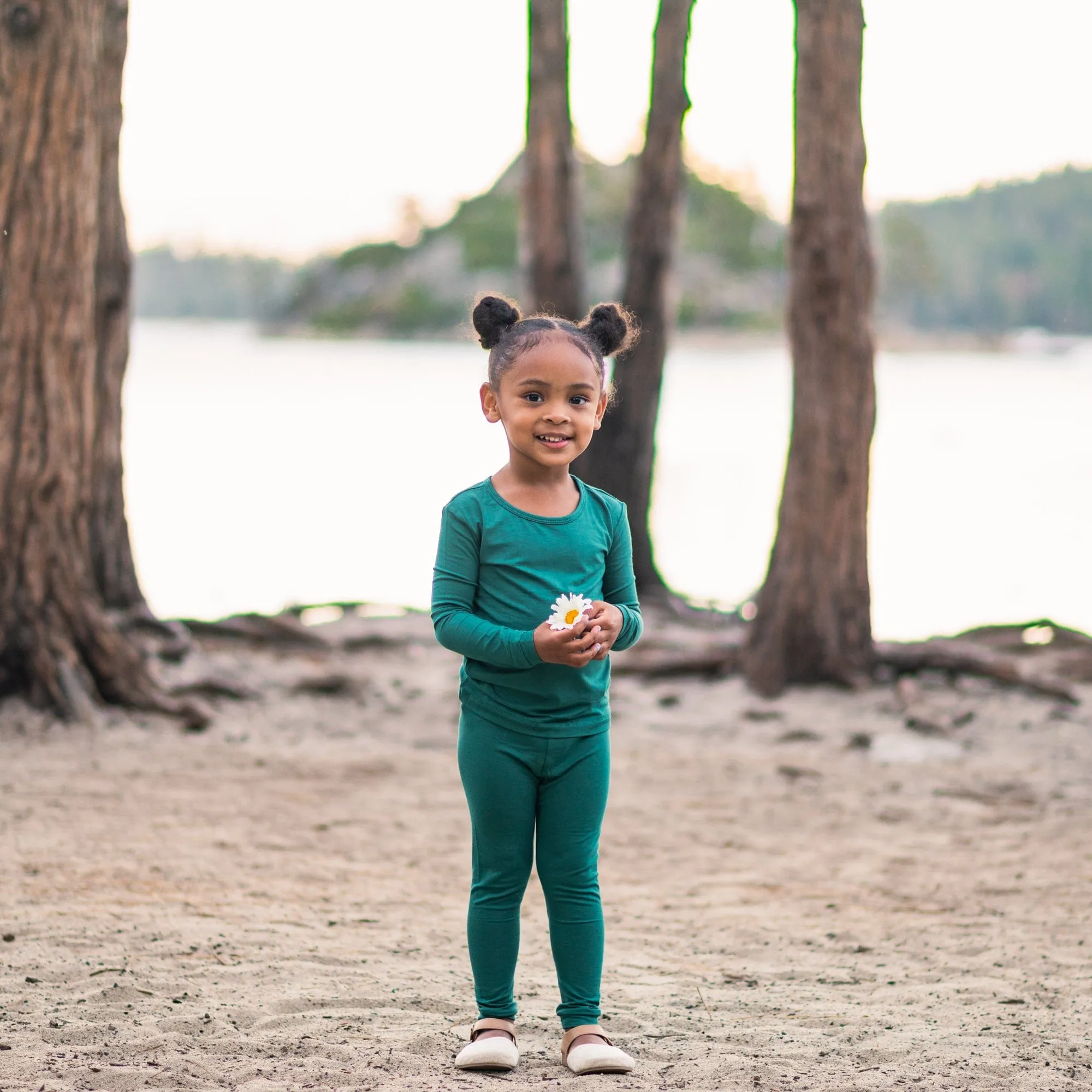 Long Sleeve Pajamas in Emerald