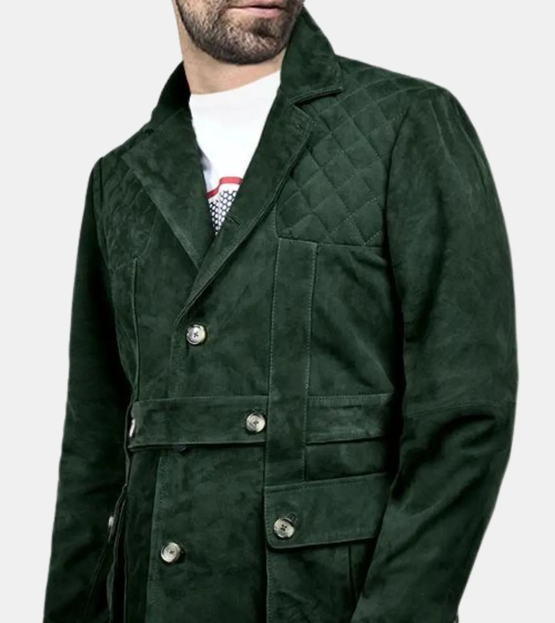 Mateo Men's Green Suede Leather Jacket