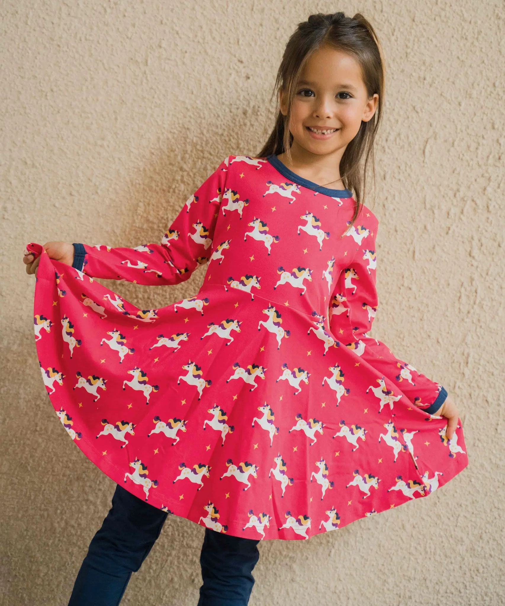 Maxomorra Unicorn Long Sleeve Circle Dress