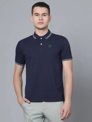 Men Dark Blue Polo T-Shirt