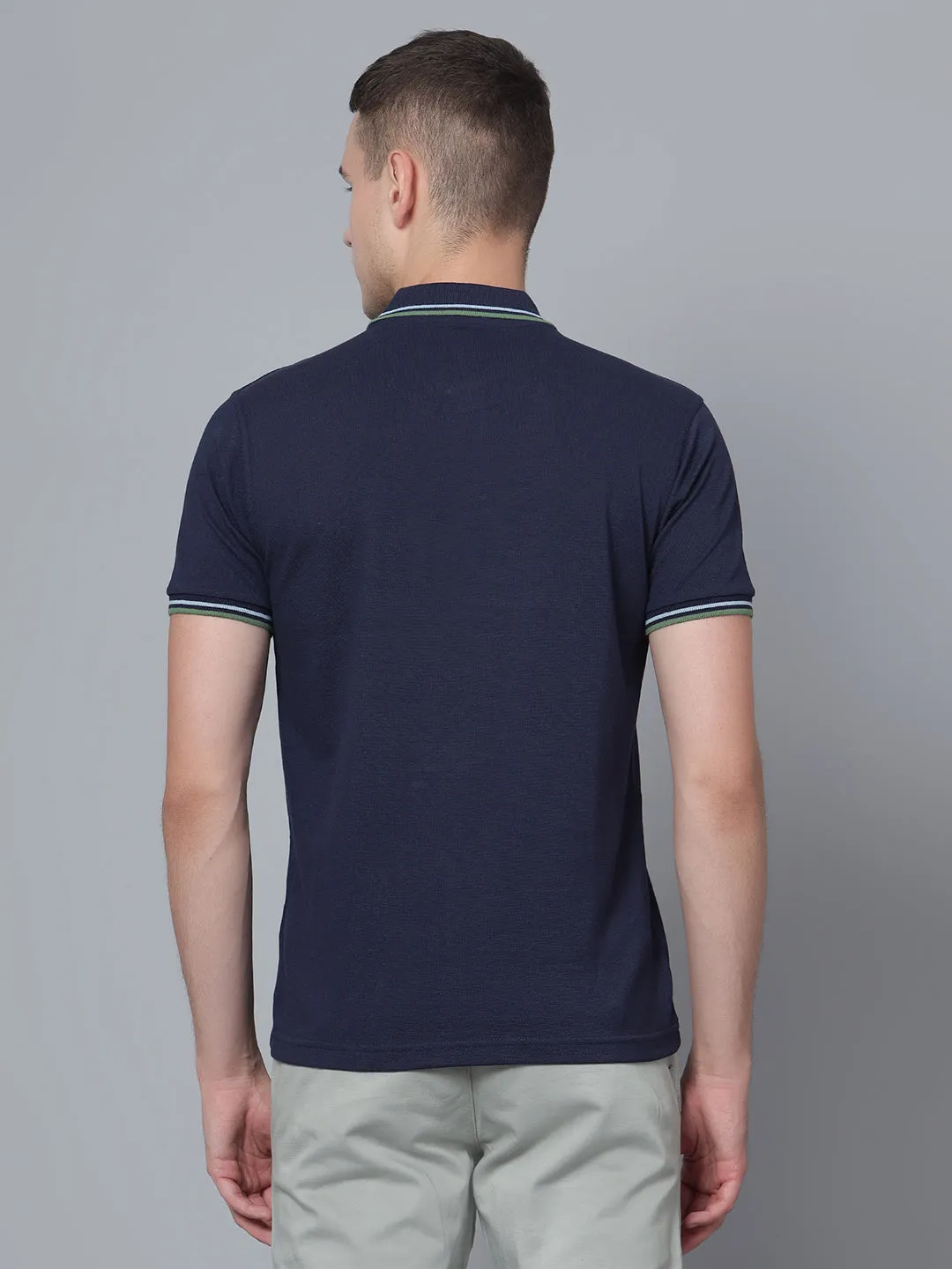 Men Dark Blue Polo T-Shirt