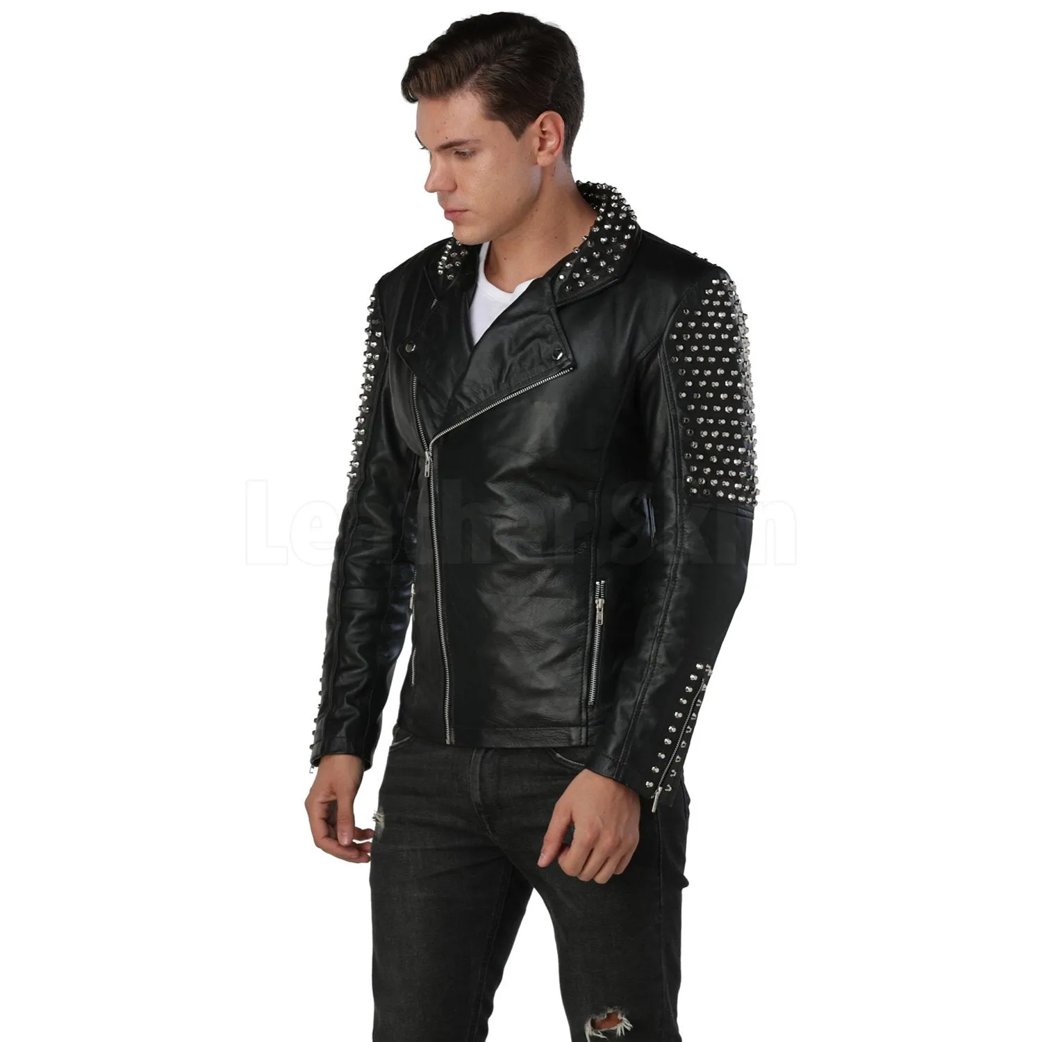 Men’s Black Spike Leather Jacket