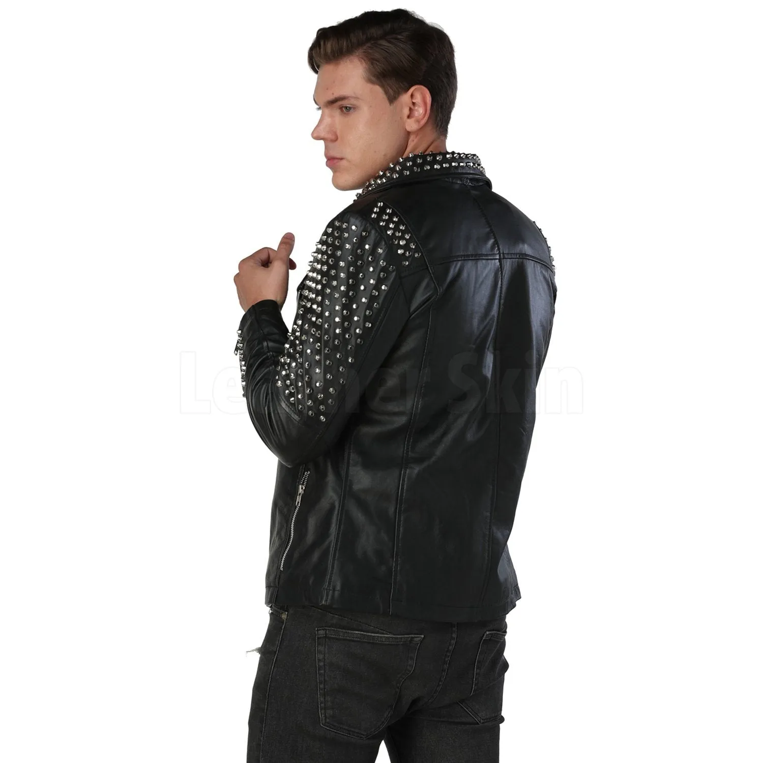 Men’s Black Spike Leather Jacket