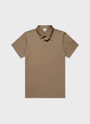 Men's Classic Jersey Polo Shirt in Dark Stone