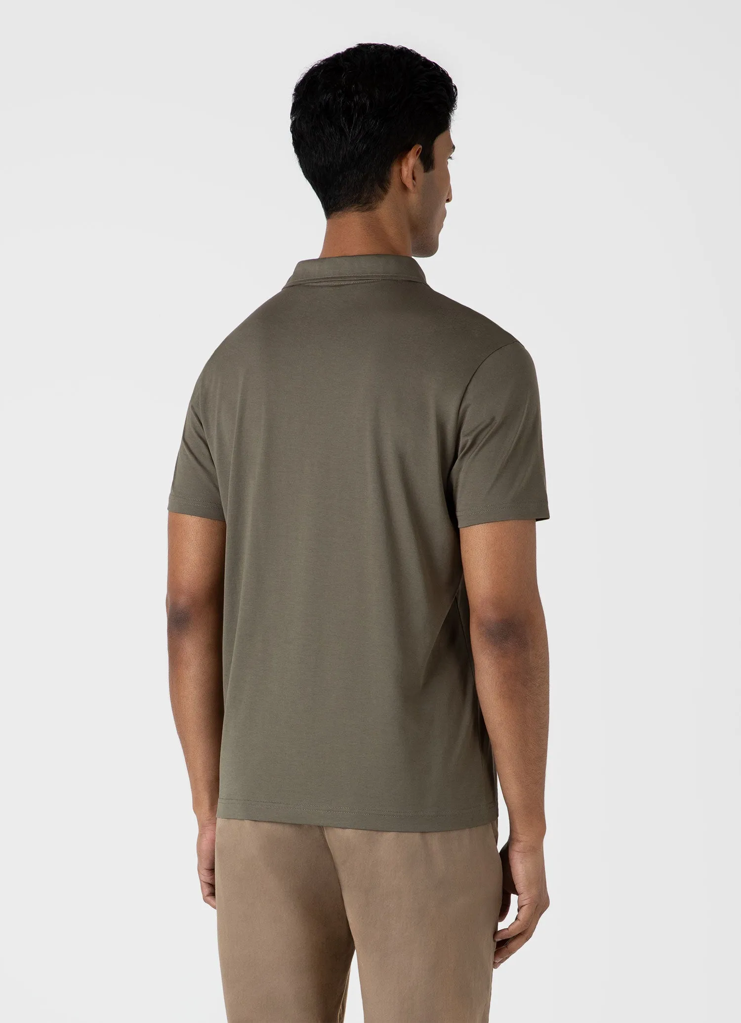 Men's Jersey Classic Polo Shirt in Khaki