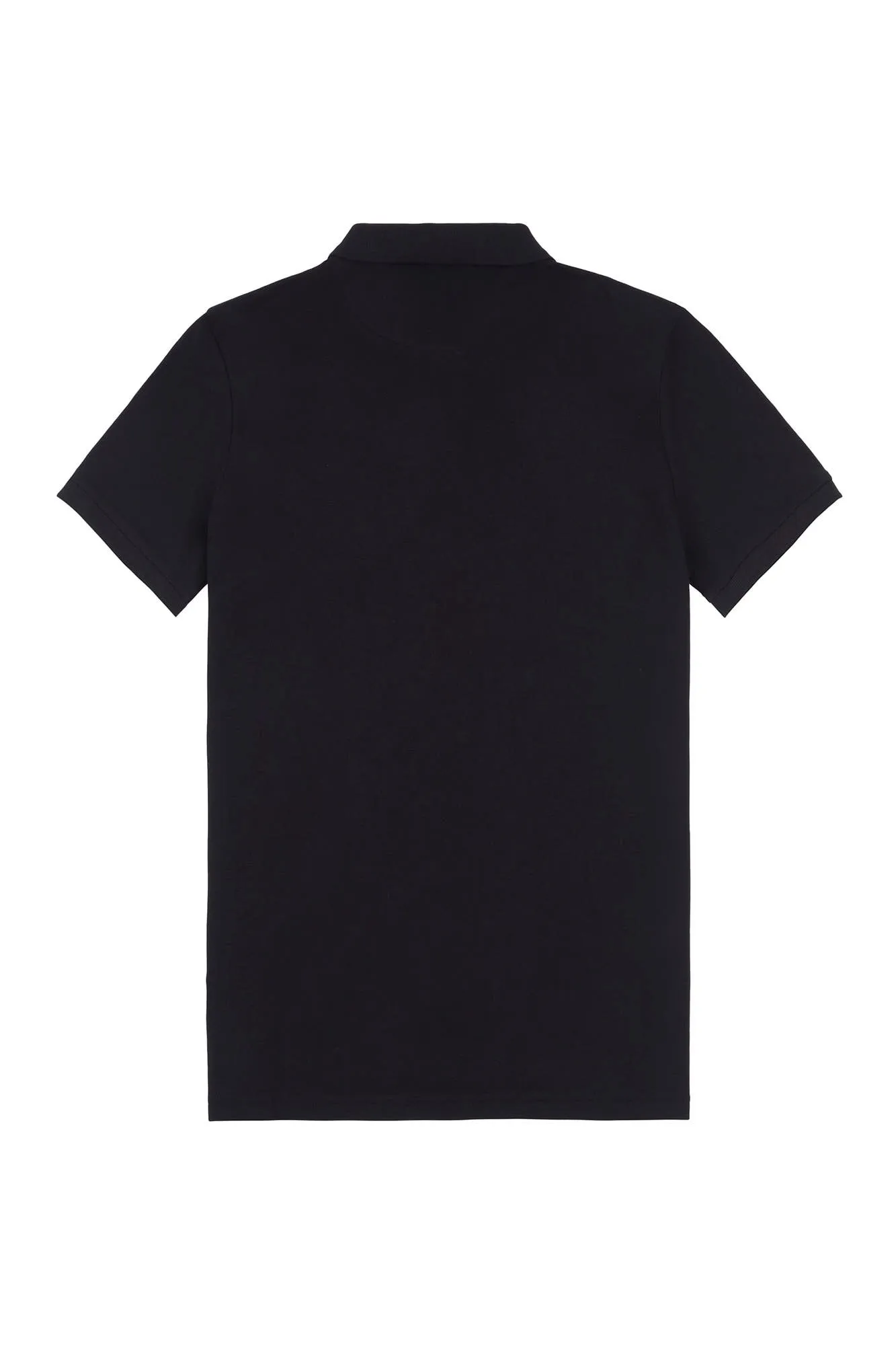 Mens Pique Polo Shirt in Black Bright White DHM