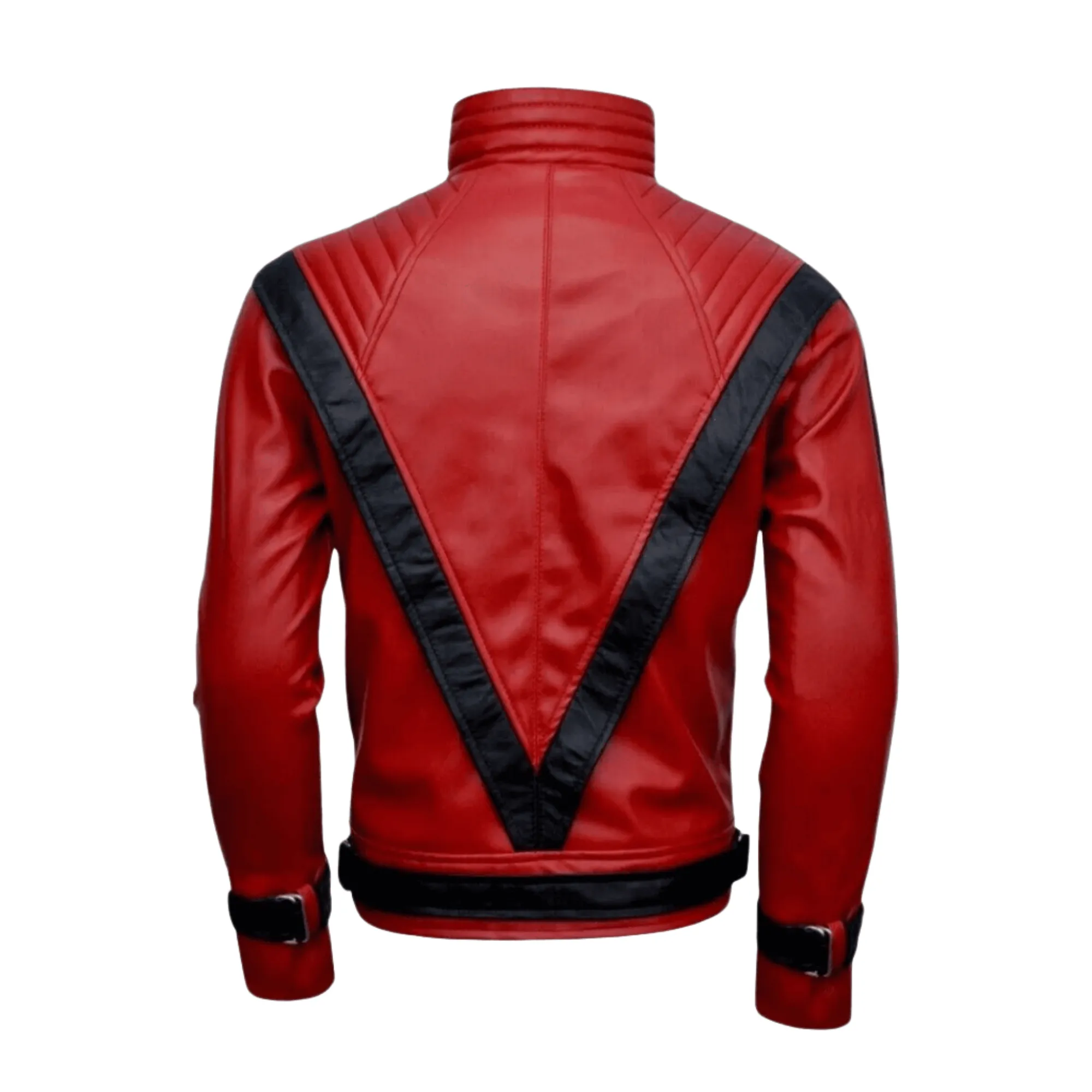 Mens Red and Black Leather Thriller Jacket