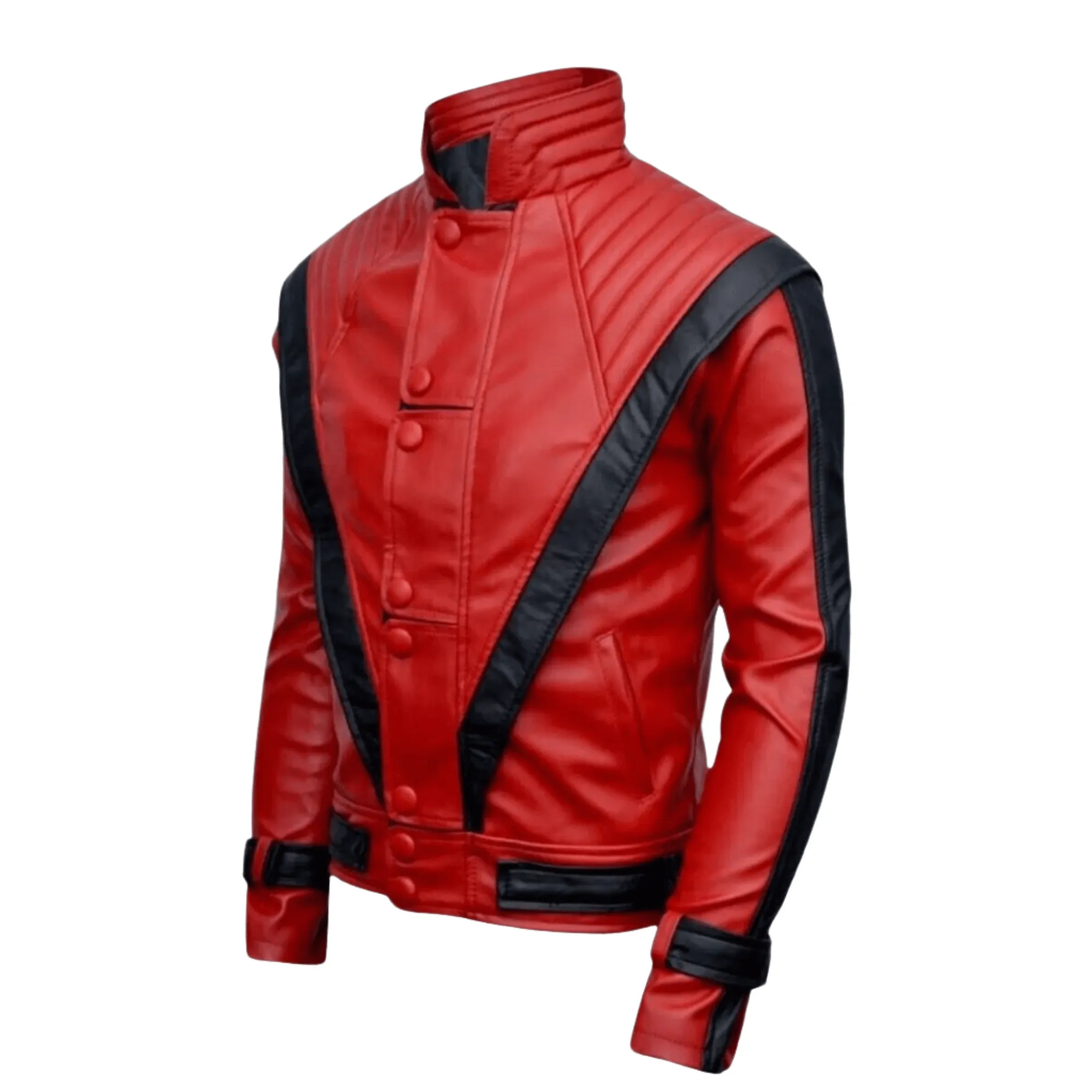 Mens Red and Black Leather Thriller Jacket