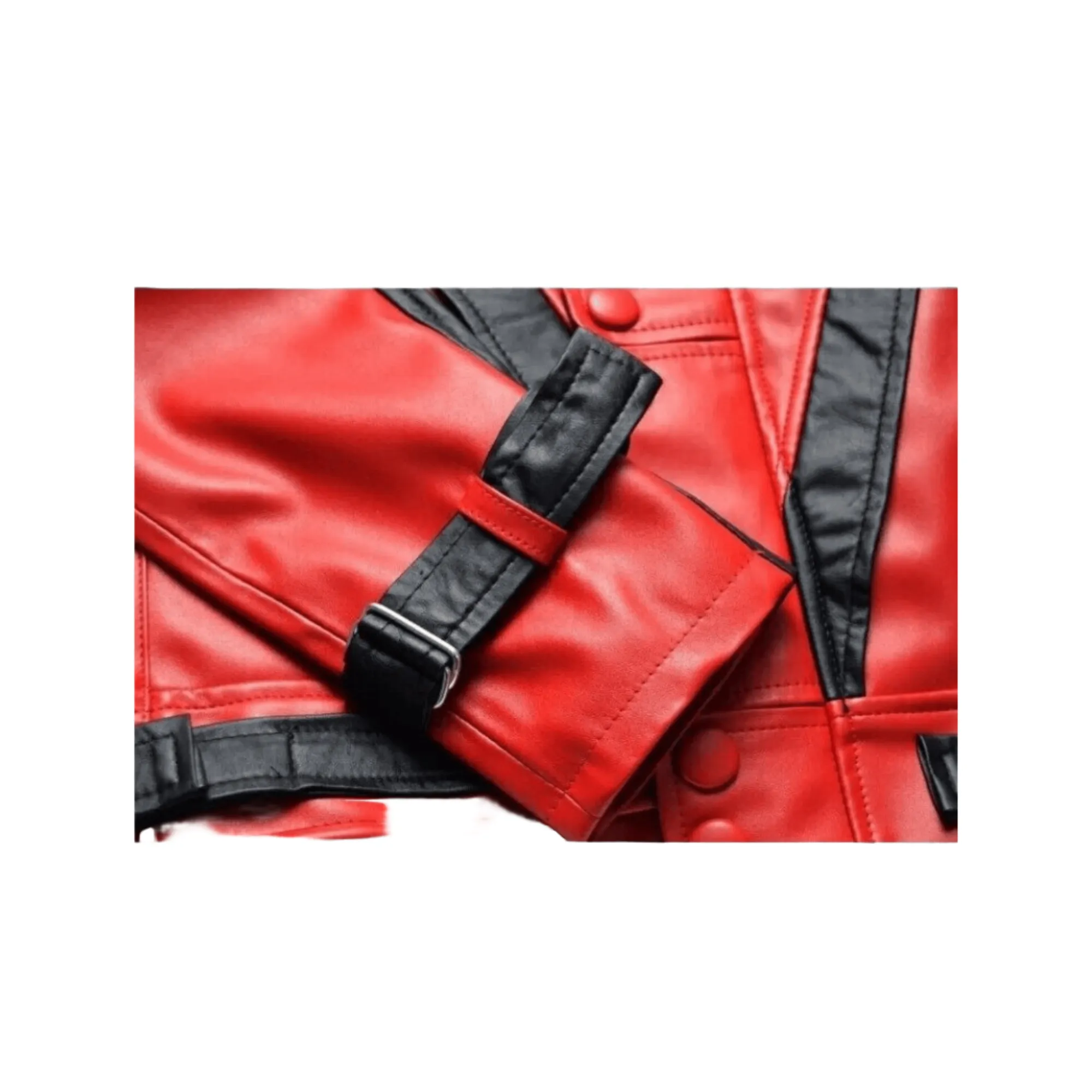 Mens Red and Black Leather Thriller Jacket