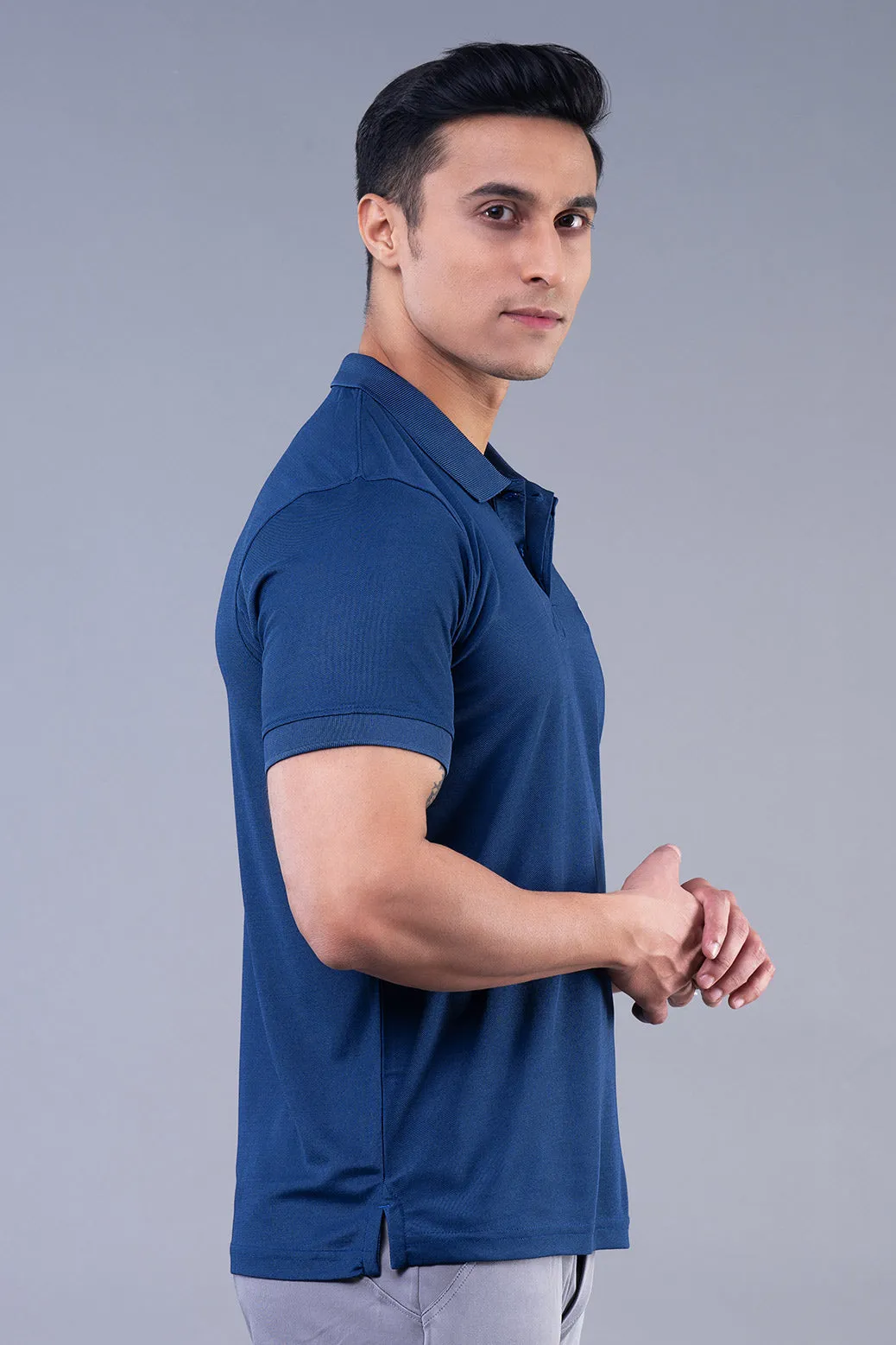 MINIMAL BUZZ CLASSIC POLO T-SHIRTS - NAVY