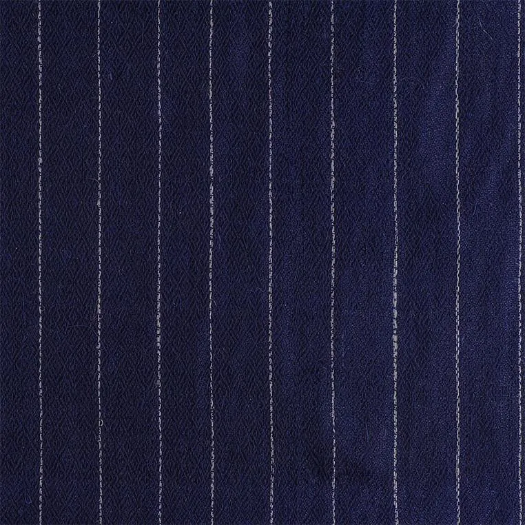 Navy Pinstripe Oversized Cashmere Scarf