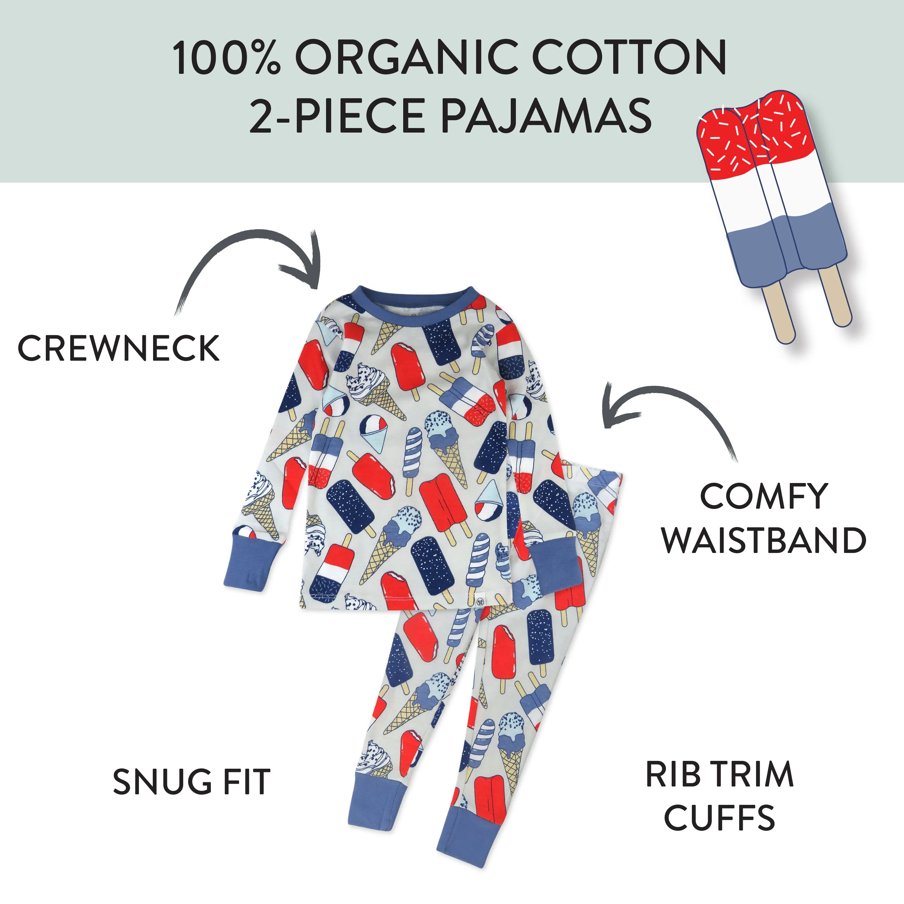 Organic Cotton Fun Foods Pajamas For Babies & Toddlers