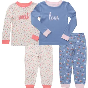 Pajamas Girls Toddler Pjs Set Pants Sleeper for Kids Sleepwear