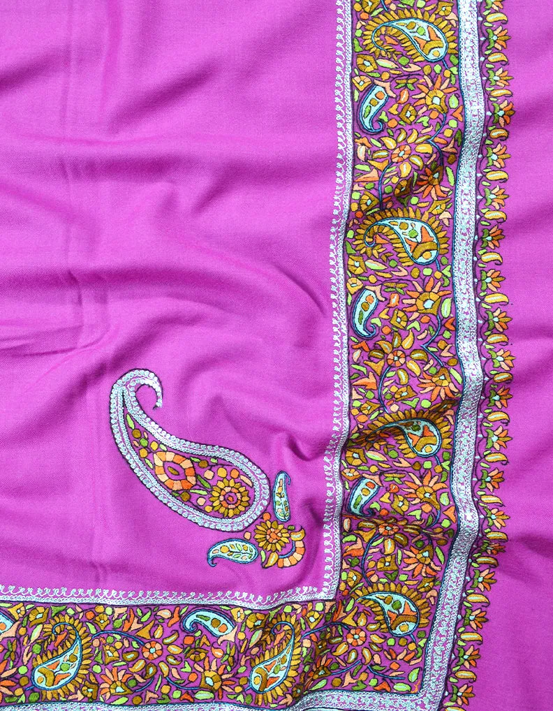 pink embroidery pashmina shawl 7917