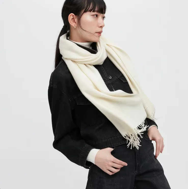 Plaid Soft Winter Scarf F6387 Cream