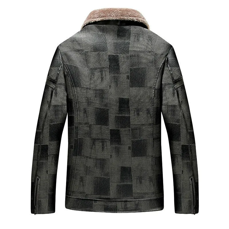 PU Leather Men's Winter Loose Fit Jacket