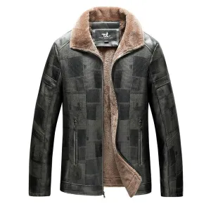 PU Leather Men's Winter Loose Fit Jacket