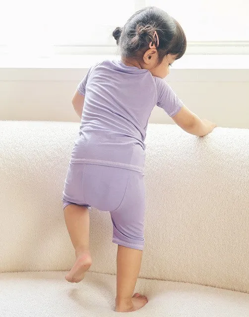 Purple Bamboo Stitch Short Sleeve Pajamas