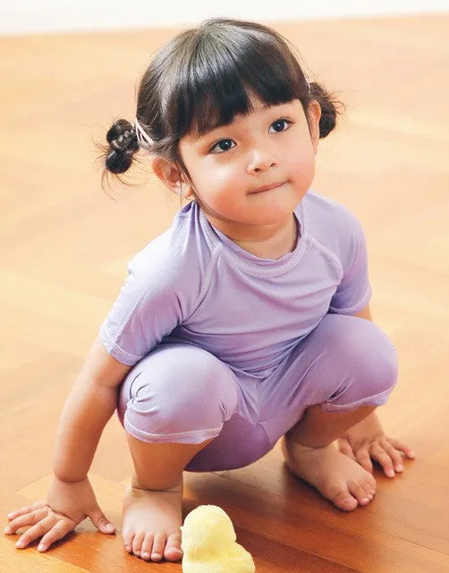 Purple Bamboo Stitch Short Sleeve Pajamas