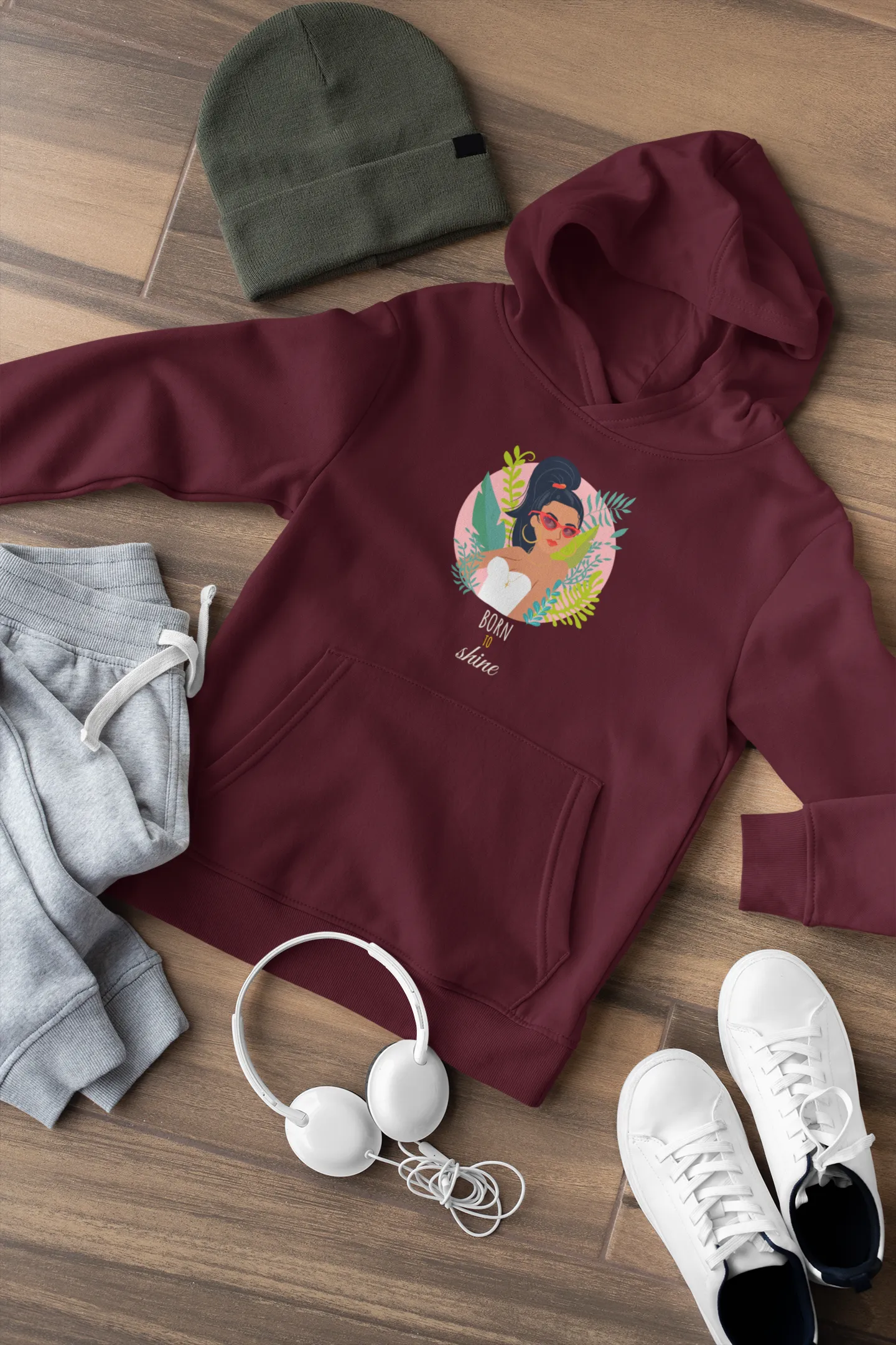 "BORN TO SHINE"- WINTER WOMEN HOODIES