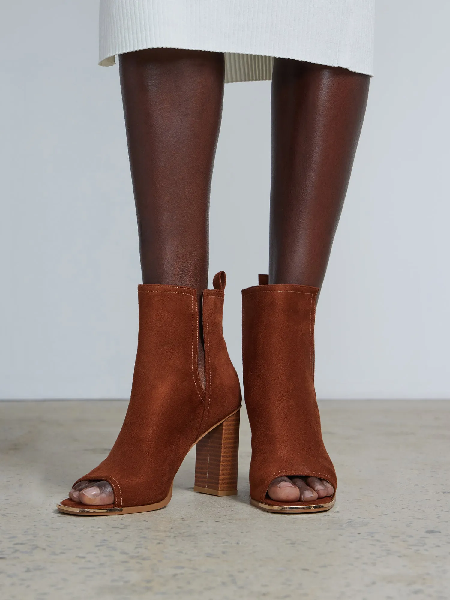 Side Vent Peep Toe Bootie