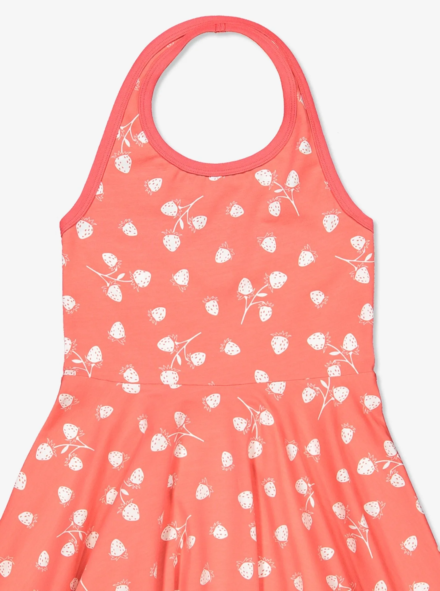 Strawberry Print Halter Neck Kids Dress