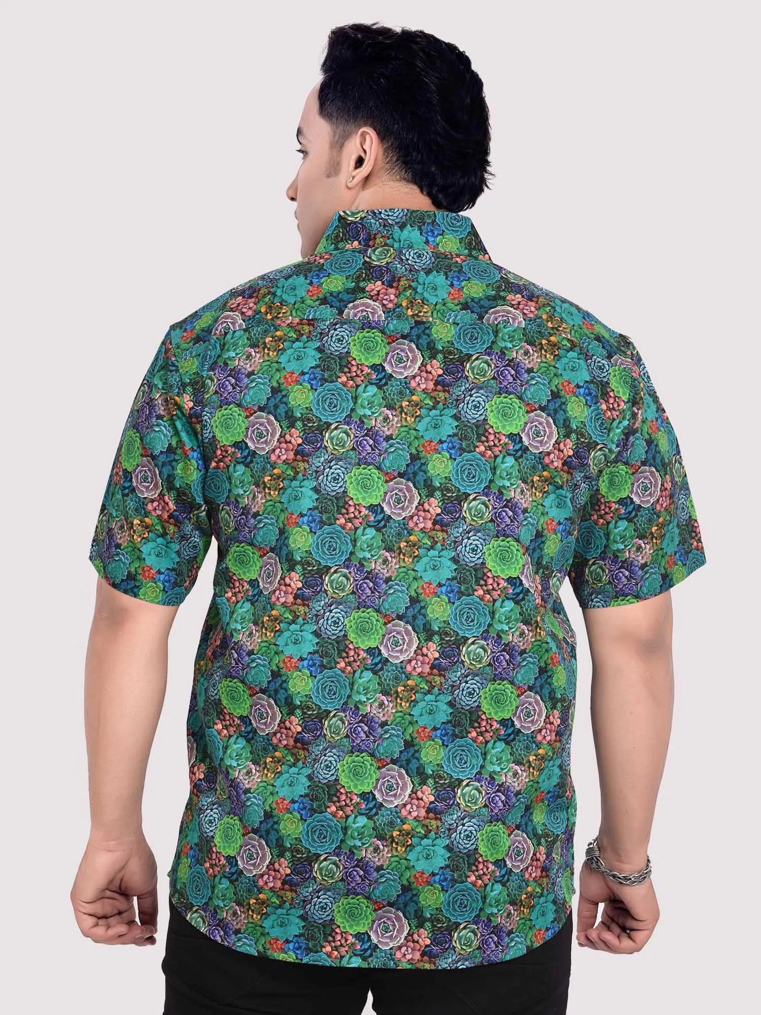 Succulent Digital Printed Shirt Men's Plus Size