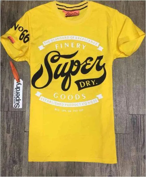 Super Dry Standard Of Excellence Finery T-shirt Yellow