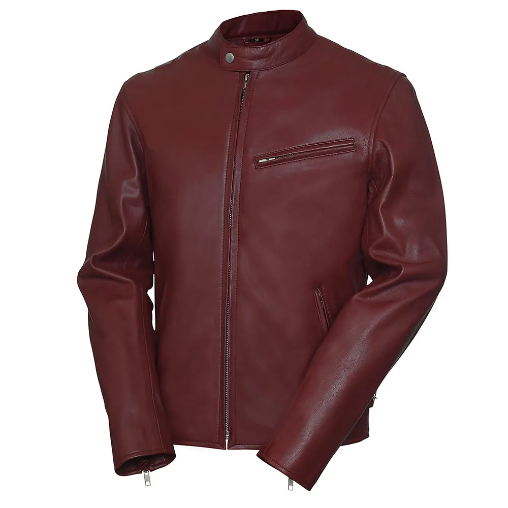 Superb Mens Lambskin Red Leather Jacket