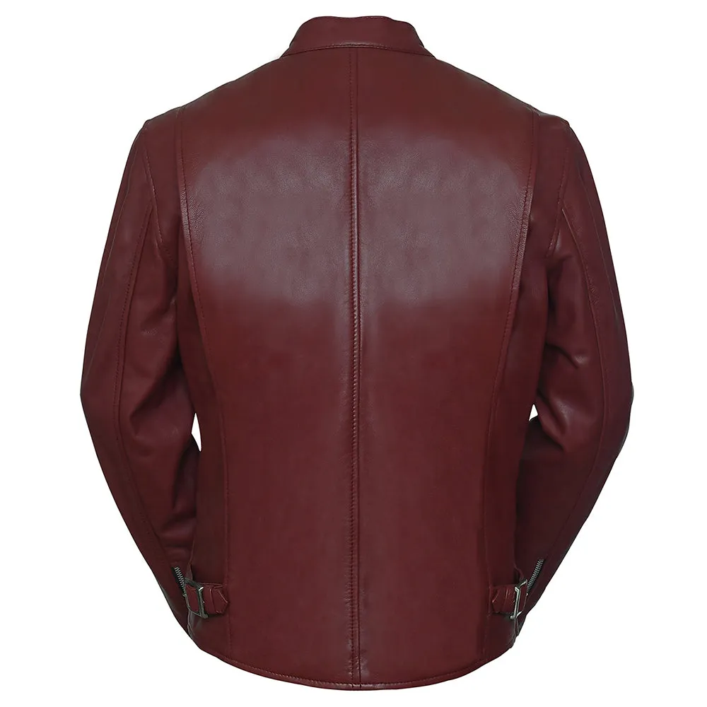 Superb Mens Lambskin Red Leather Jacket