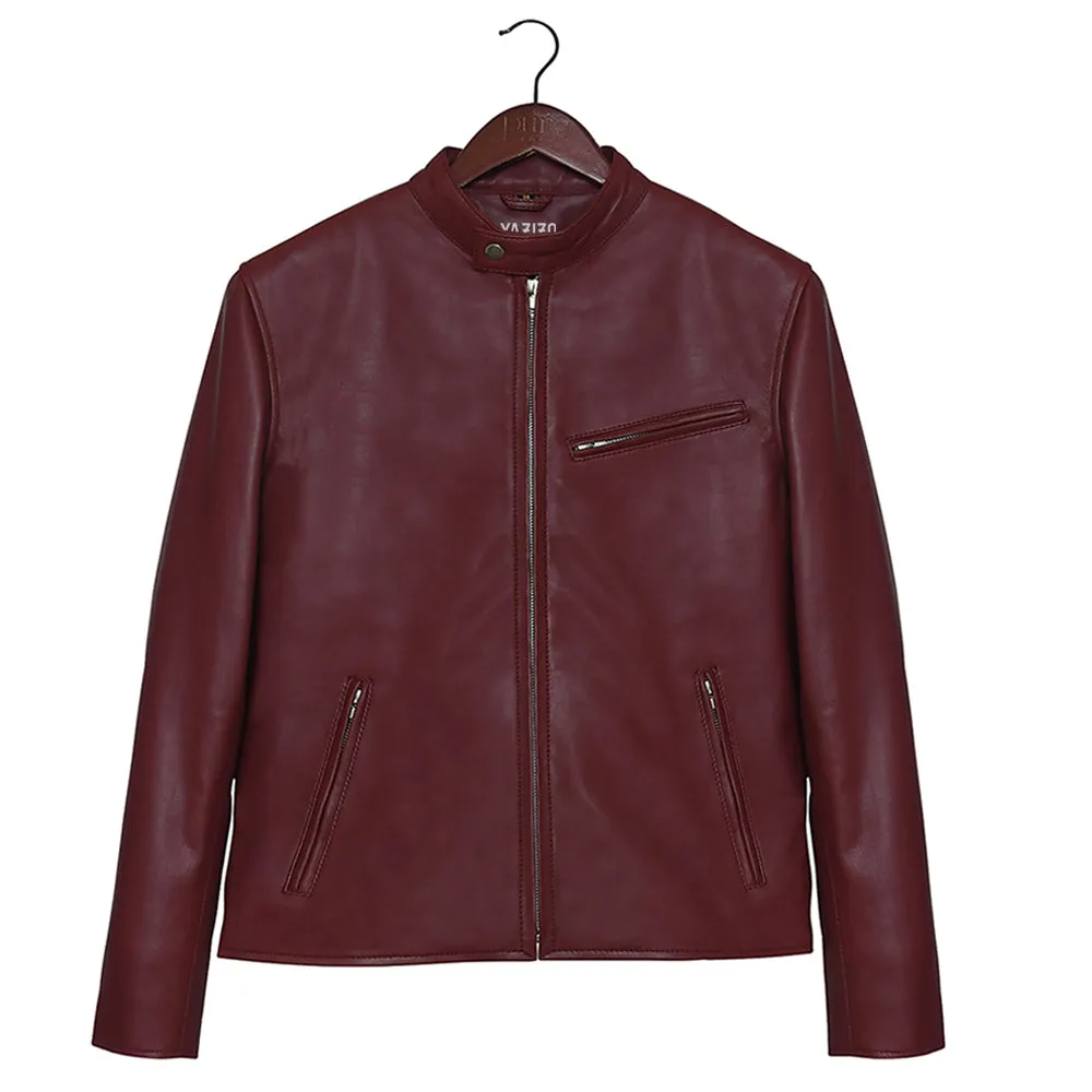 Superb Mens Lambskin Red Leather Jacket