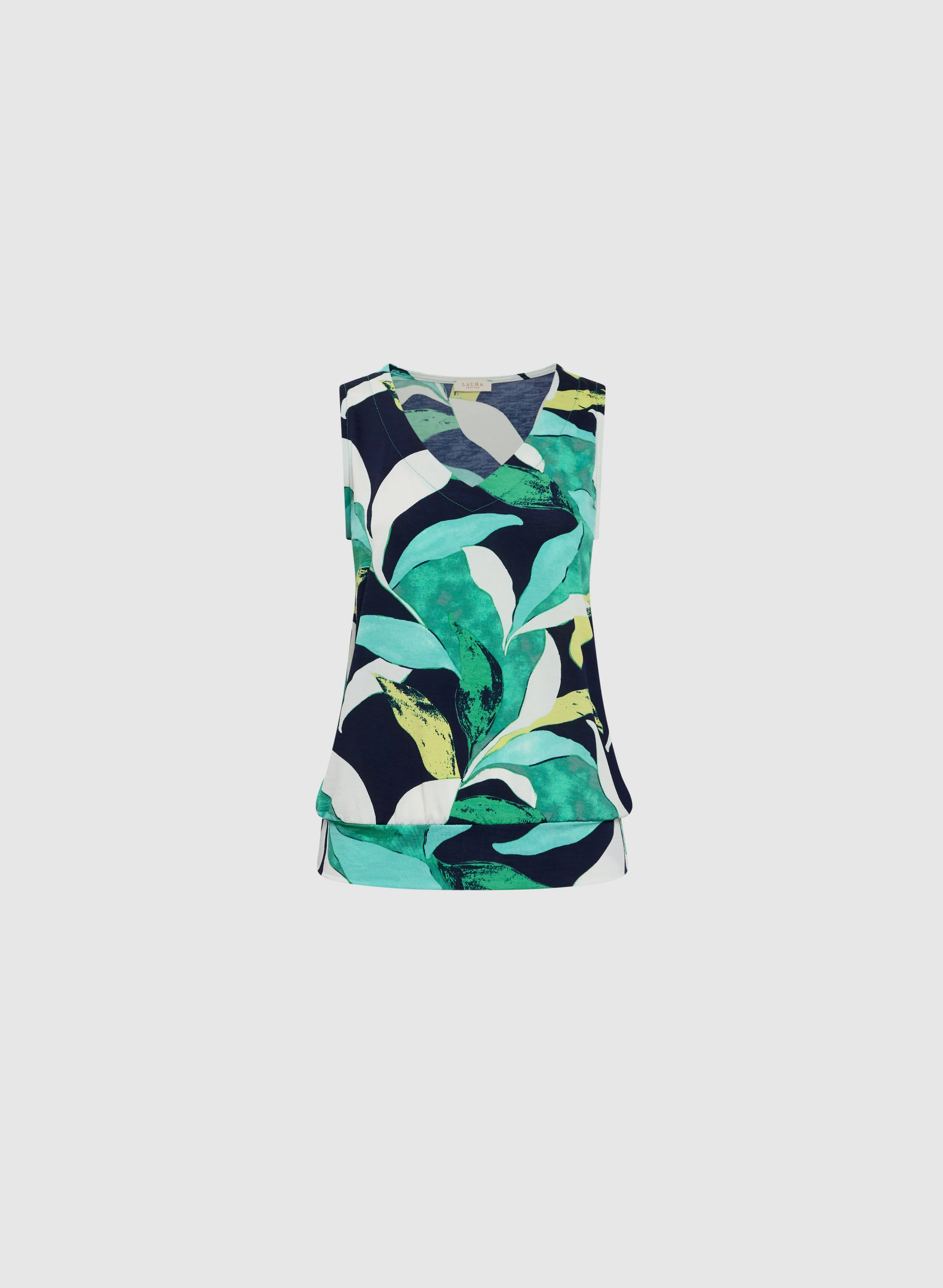 Tropical Print V-Neck Tank Top