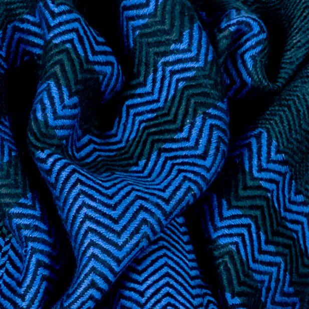 True Blue and Black Pashmina Cashmere Shawl